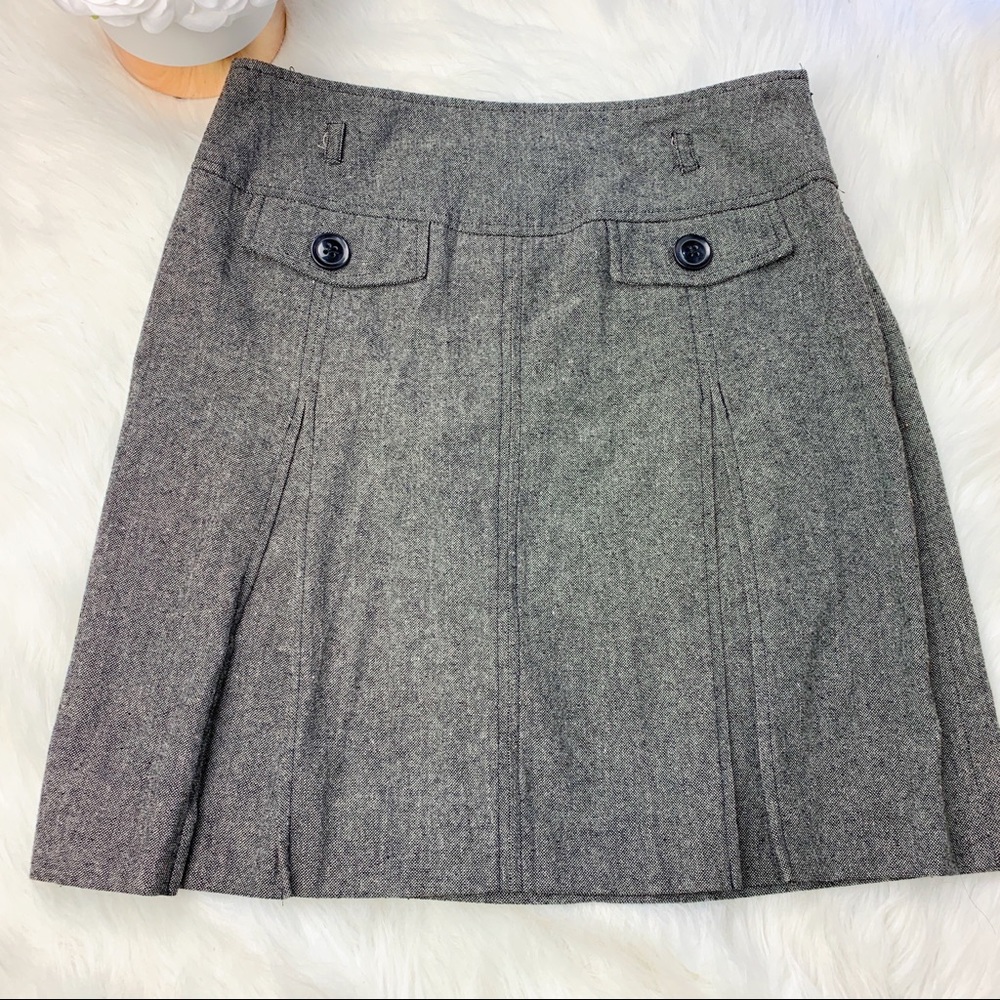 Sandro Gray Pleated Heavy Weight Skirt